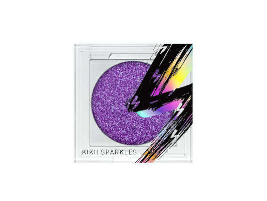 WHAT A DIVA Purple duo chrome eyeshadow with baby blue sparkles